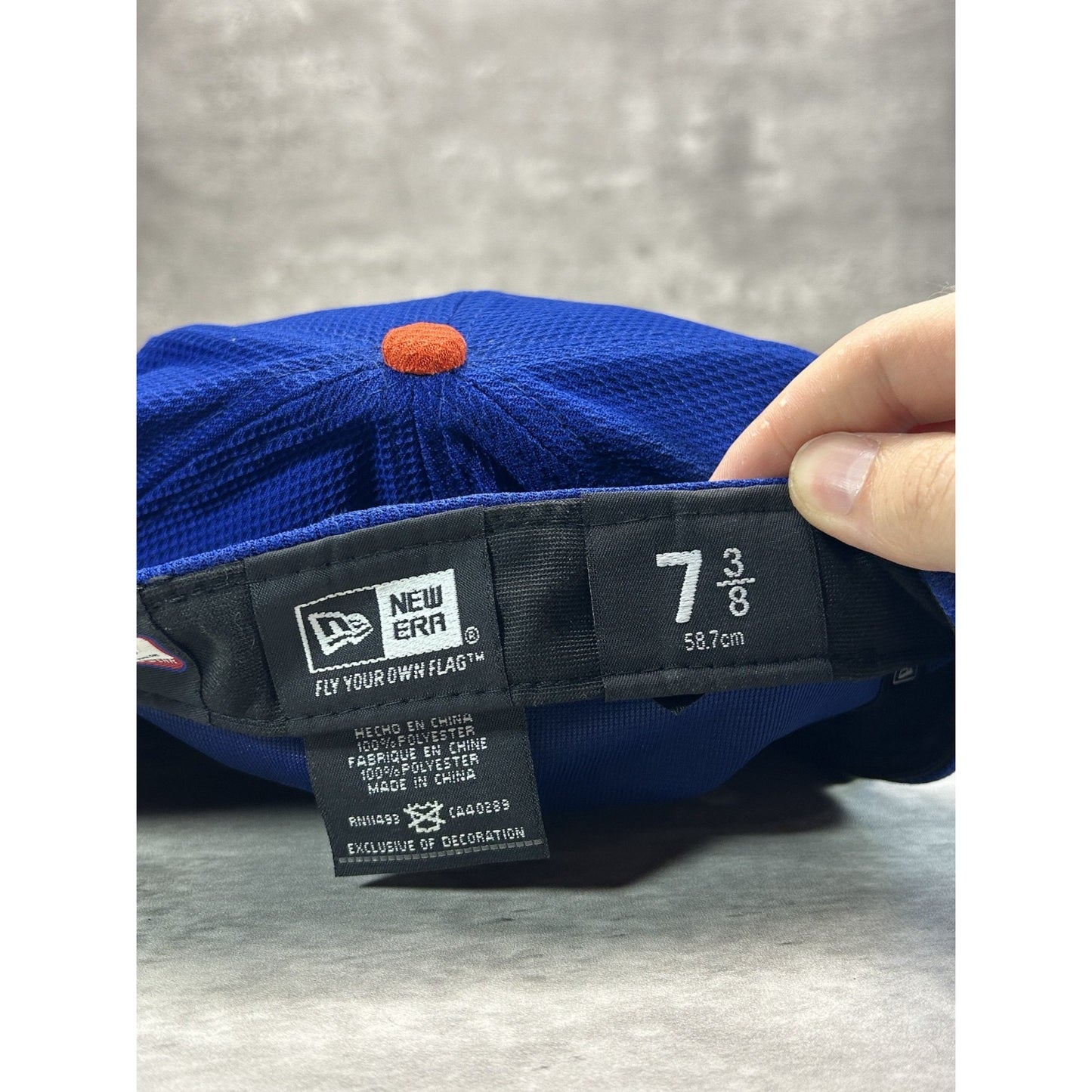 New York Mets MLB Embroidered Logo Baseball Fitted Hat 7 3/8 Blue