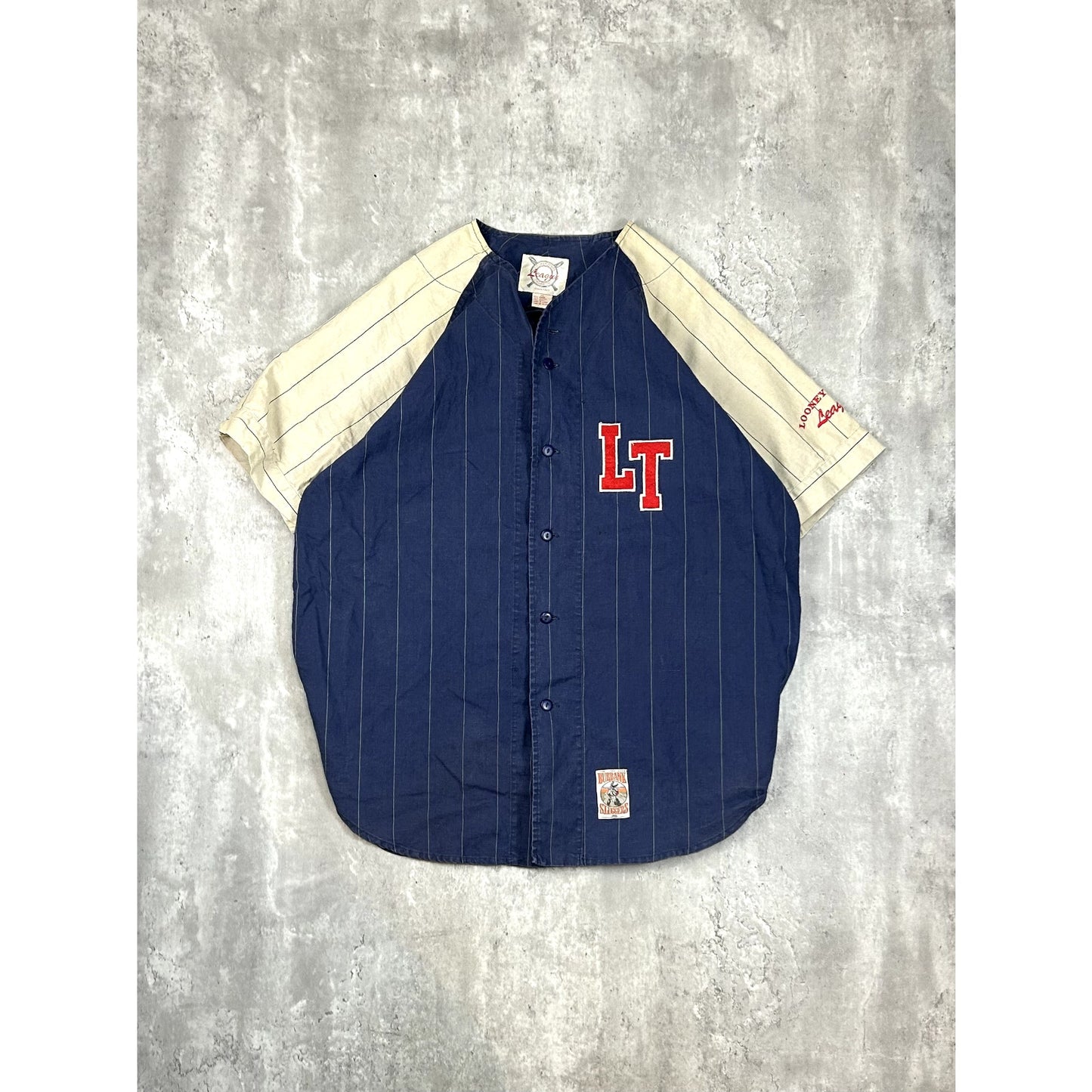 Vintage 90s Looney Tunes Embroidered Burbank Sluggers Baseball Jersey Size XL