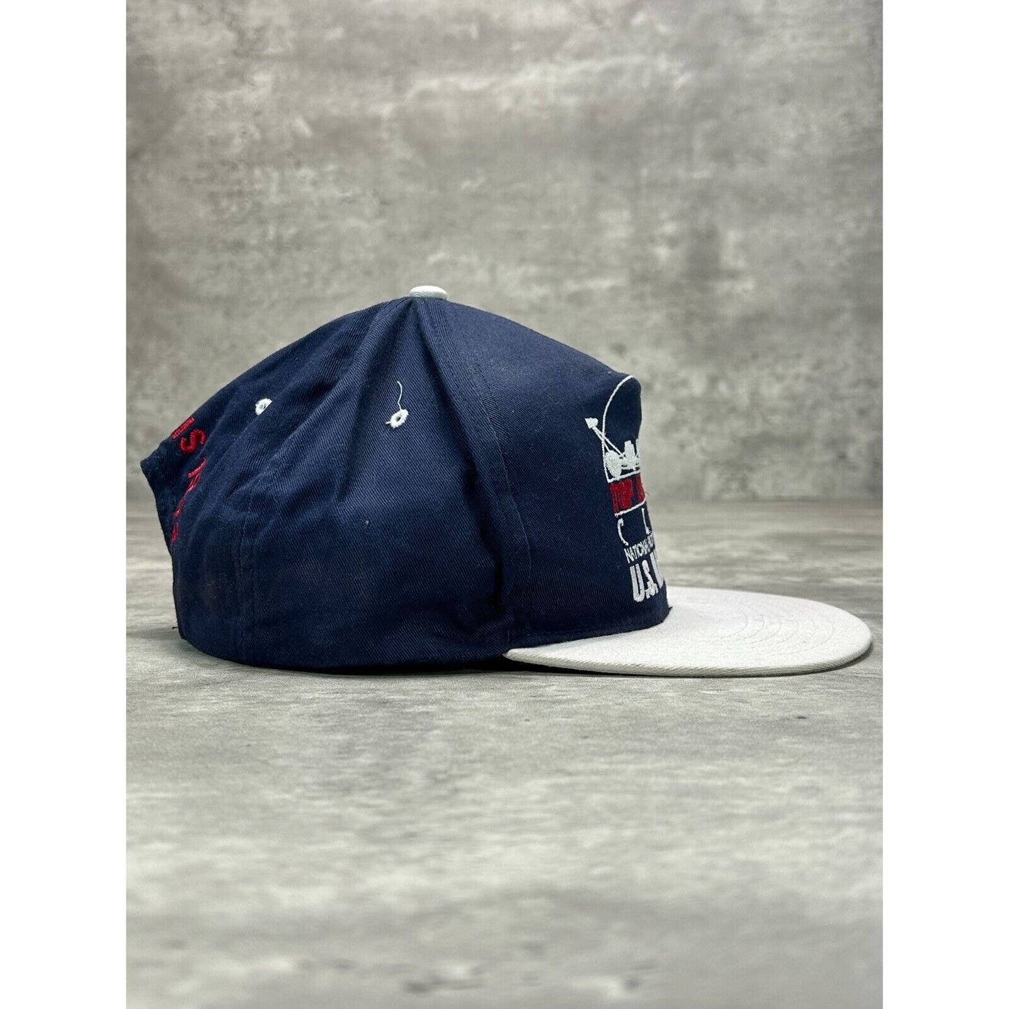 Vintage 90s NHRA Racing U.S. Nationals Embroidered Spell Out Snapback Hat OSFA