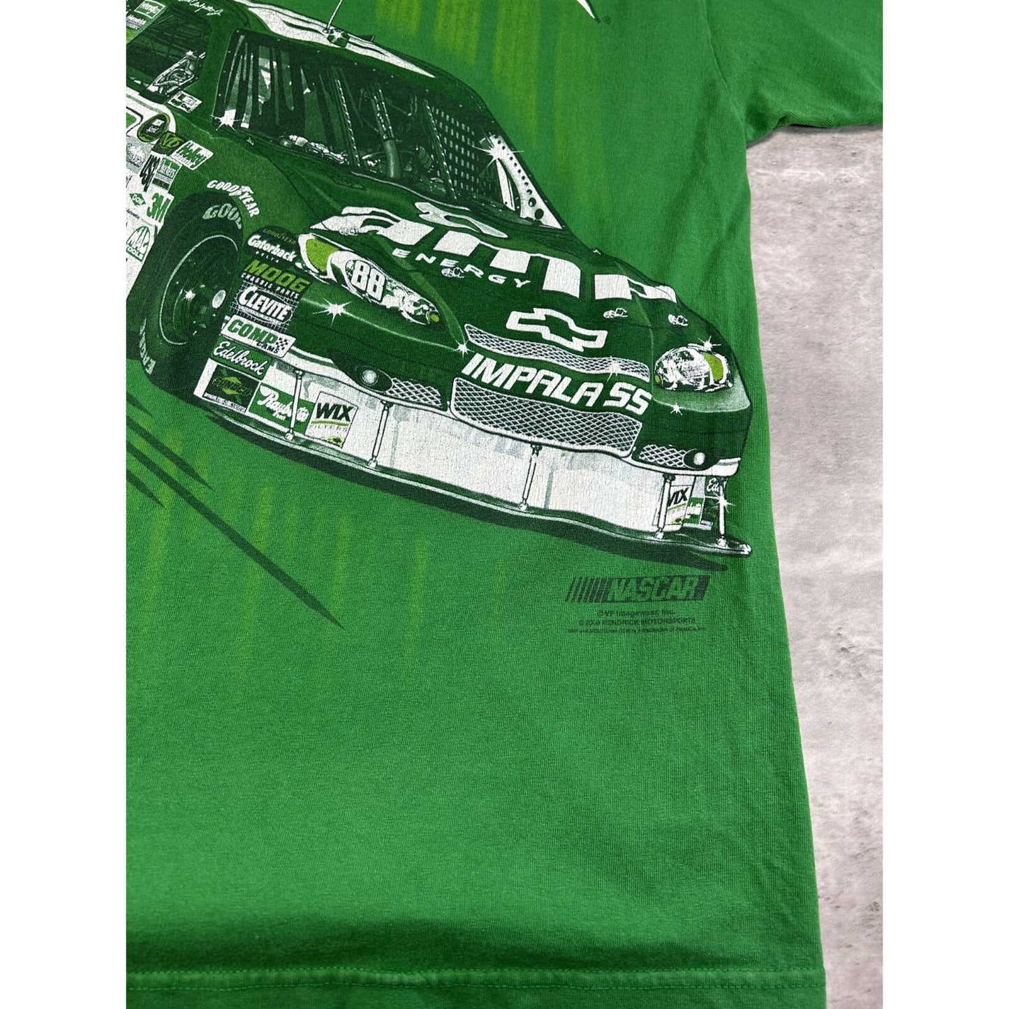 Dale Earnhardt Jr #88 Nascar AMP Energy Big Graphic T-Shirt Size Large Green