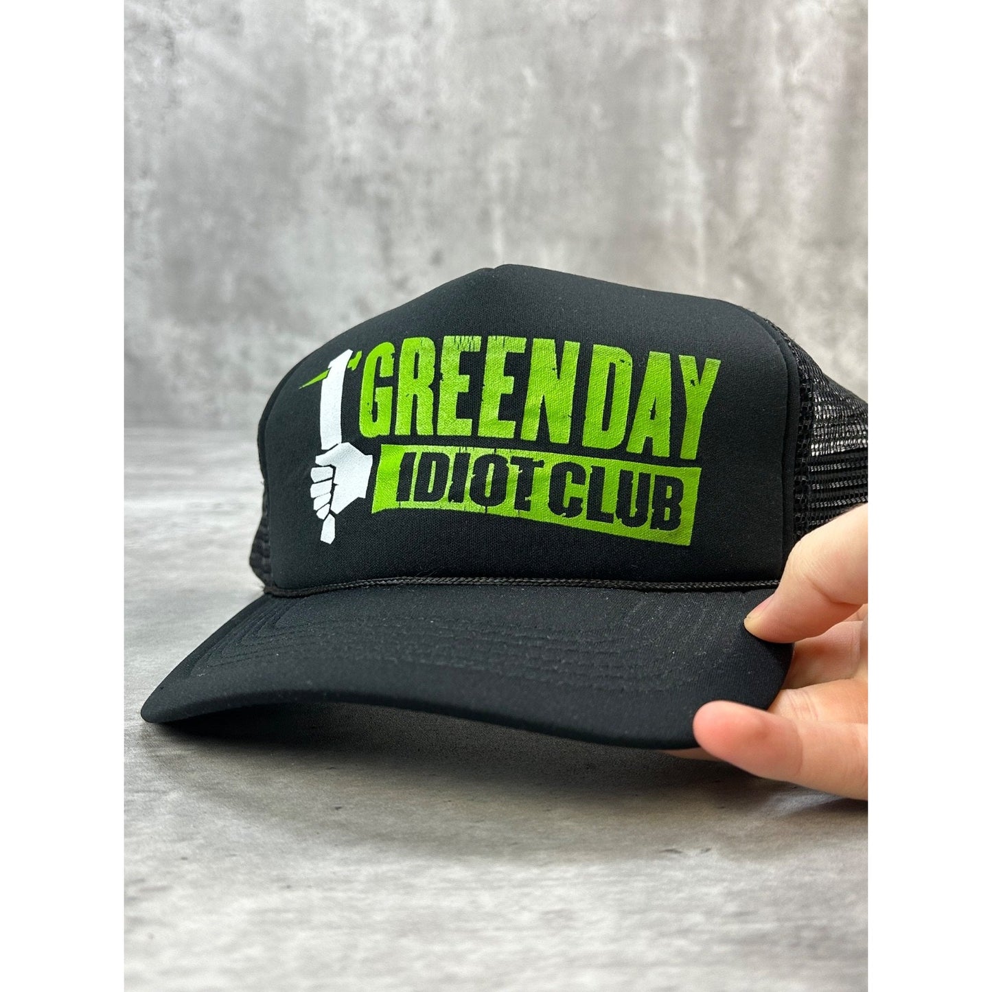 Vintage Green Day Idiot Club Rock Music Graphic Trucker Snapback Hat OSFA