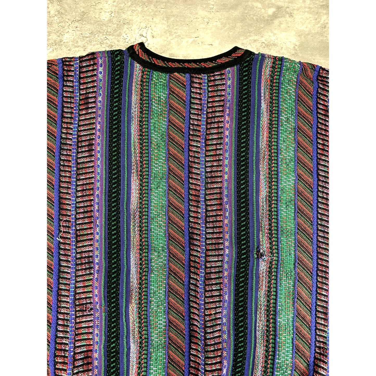Vintage 90s Tundra Abstract 3D Print Pullover Ribbed Knit Sweater Size 4XL