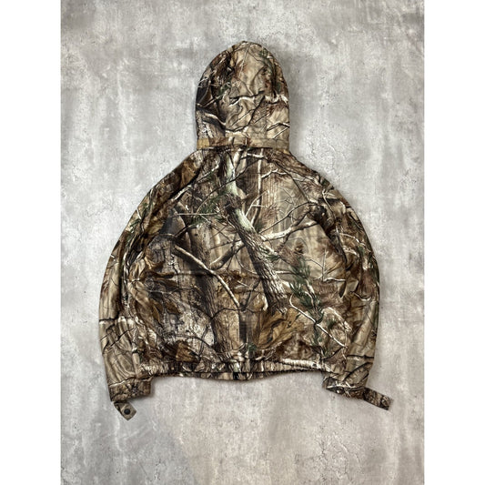 Vintage Remington Tree Camo Full Zip Hooded Hunting Jacket Size Large