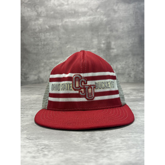 Vintage 80s Ohio State Buckeyes NCAA Embroidered Trucker Snapback Hat OSFA