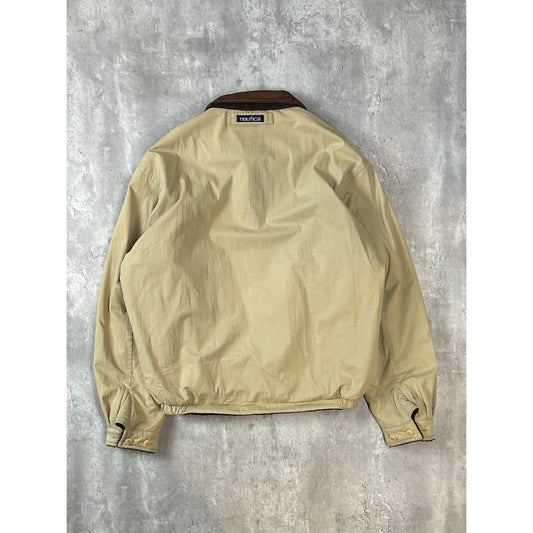 Vintage Nautica Full Zip Harrington Bomber Jacket Size 2XL Beige