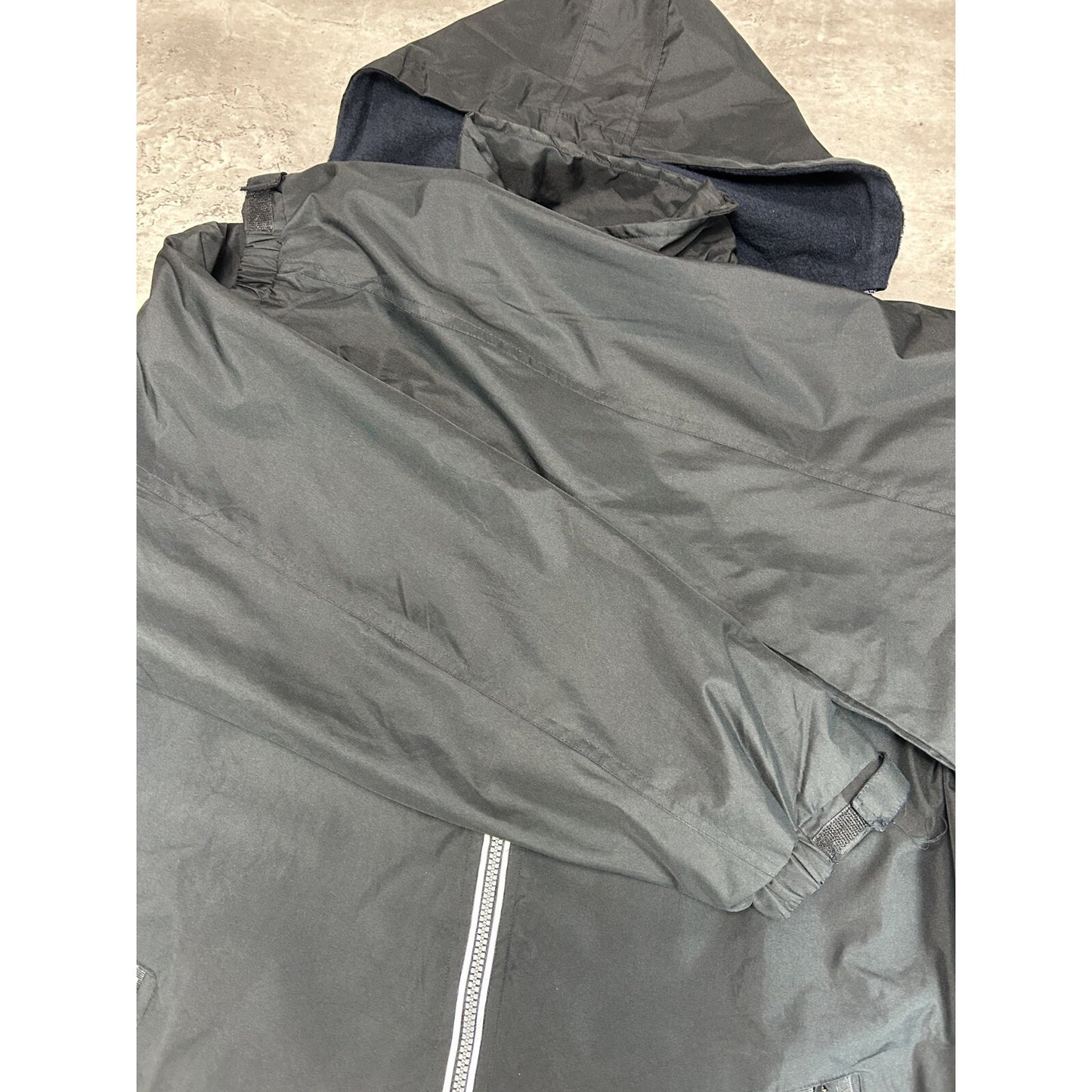 Vintage Y2K Fubu Embroidered Full Zip Hooded Nylon Long Jacket Size XXL