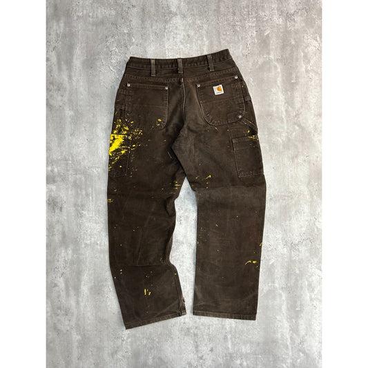 Vintage Women's Carhartt Canvas Workwear Double Knee Carpenter Pants Size 30