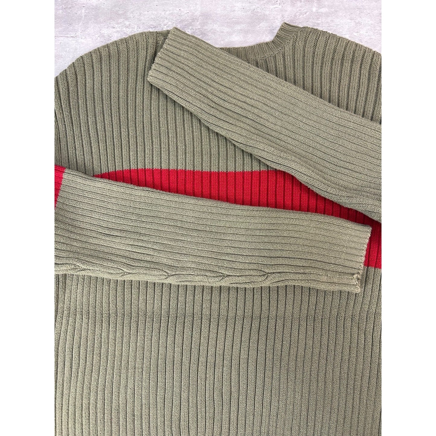 Vintage Structure Two Toned Striped Pullover Knit Sweater Size XL