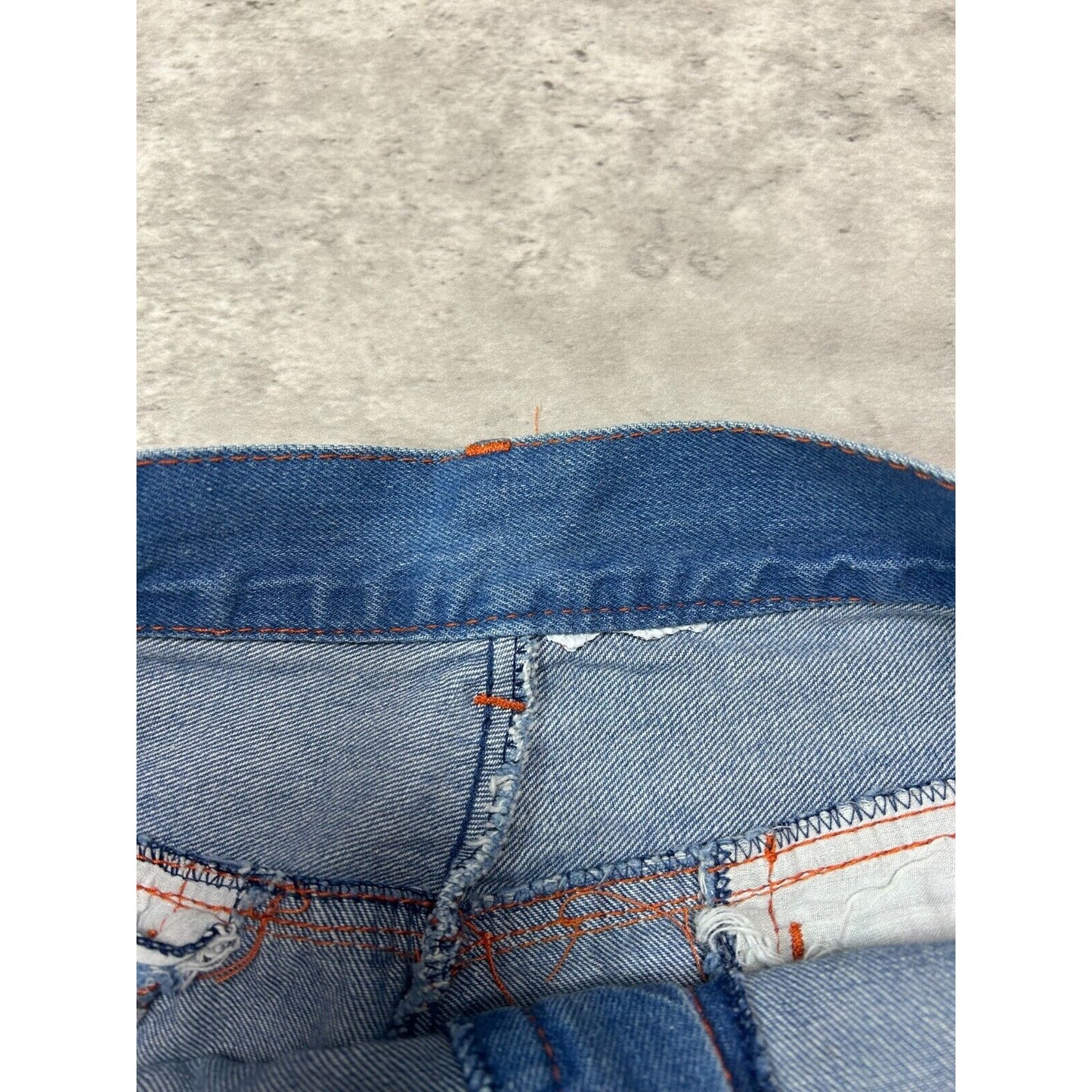 Vintage 70s/80s Medium Wash Multi Pocket Flared Denim Pants Size 29 Blue