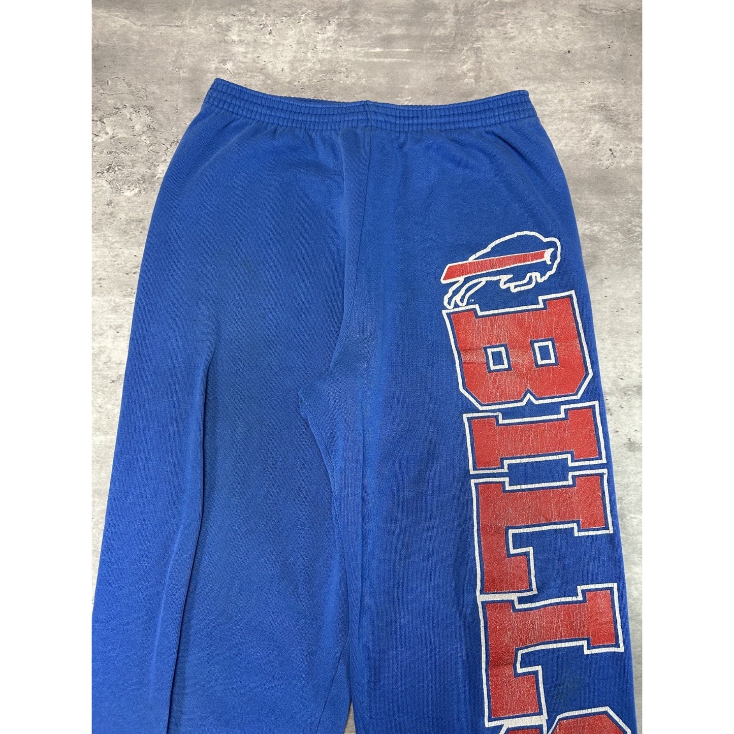 Vintage 90s Buffalo Bills NFL Graphic Spellout Football Sweat Pants Size Medium