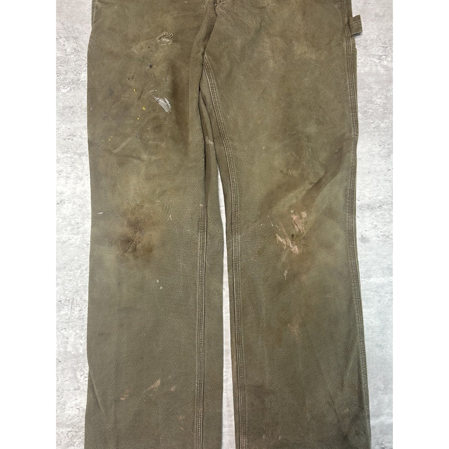 Carhartt Relaxed Fit Distressed Canvas Workwear Carpenter Pants Size 31