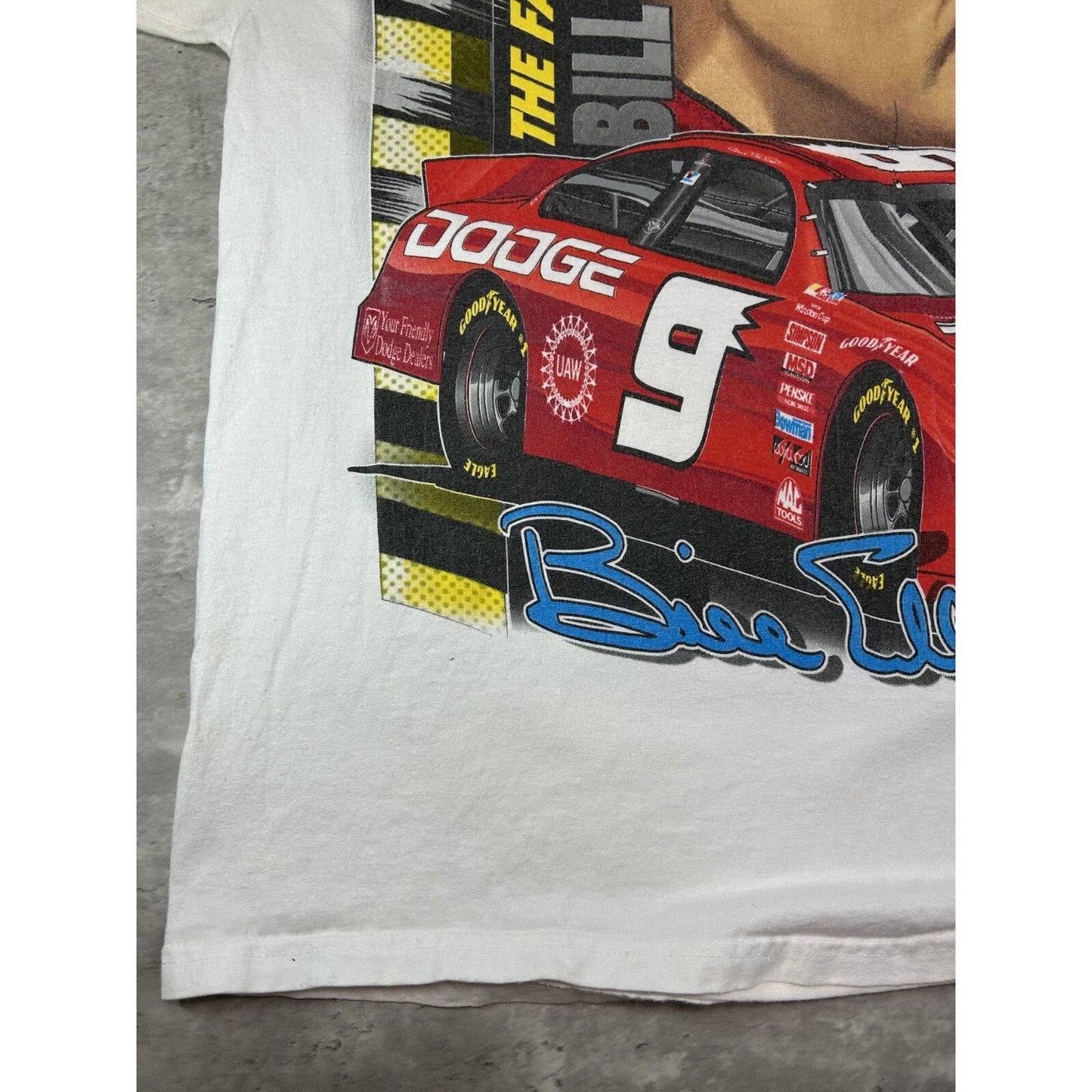 Vintage 2001 Bill Elliot #9 Nascar Making The Move AOP Race T-Shirt Size Large