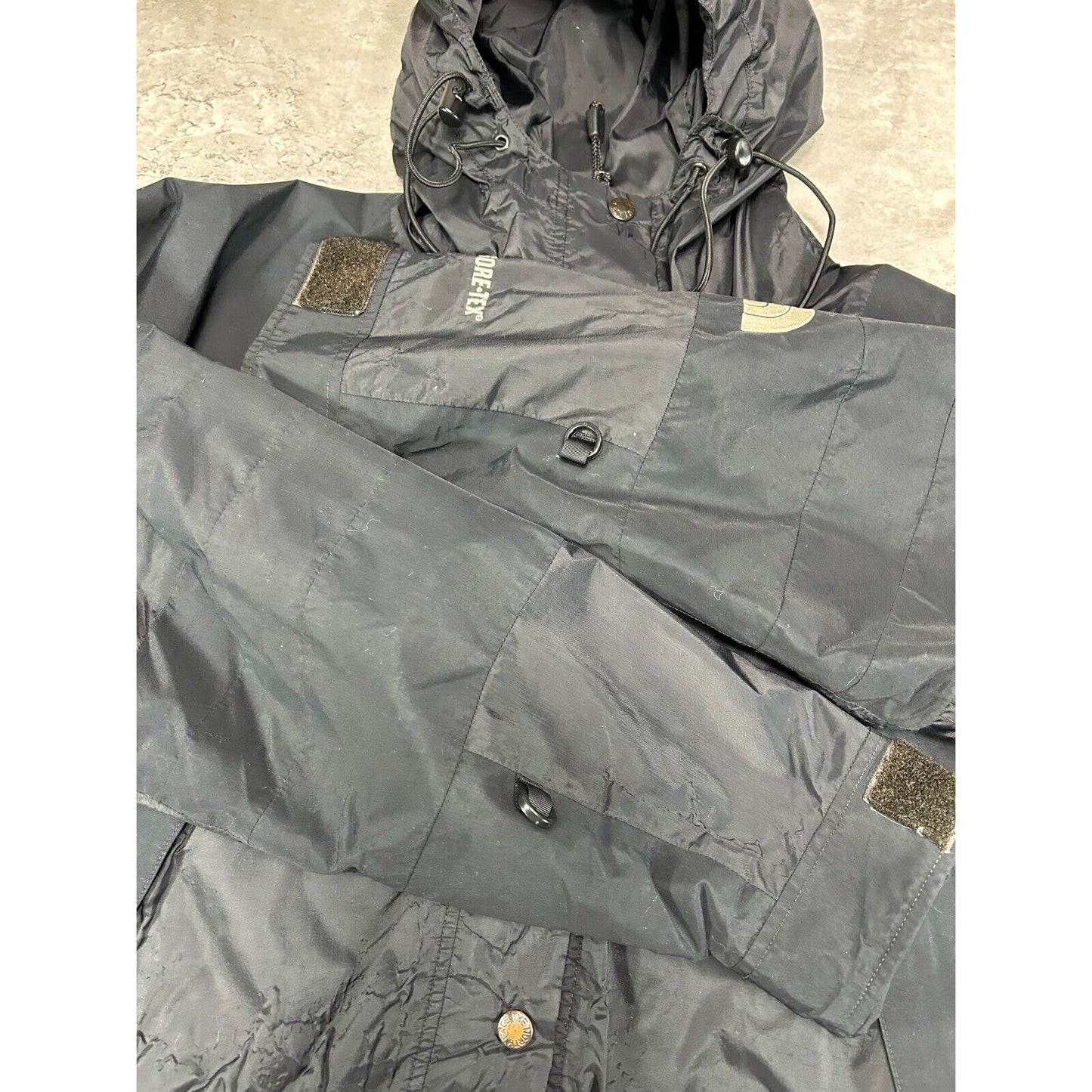 Vintage The North Face TNF Pit Zip Nylon Full Zip Ski Jacket Size Medium Black