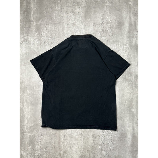 Vintage 90s Wild In The Wind Motorcycle Graphic T-Shirt Size Large Black