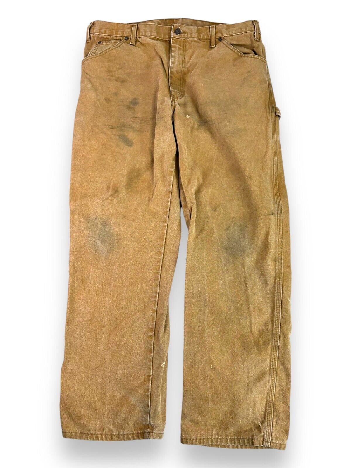 Vintage Dickies Canvas Work Wear Carpenter Pants Size 36W Beige