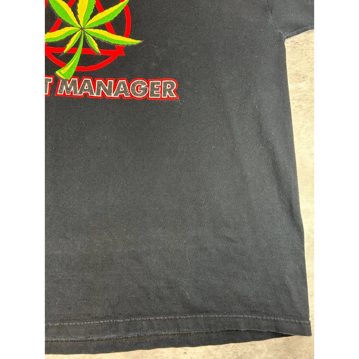 Vintage 90s Plant Manager Weed Graphic Comedy T-Shirt Size XXL Black