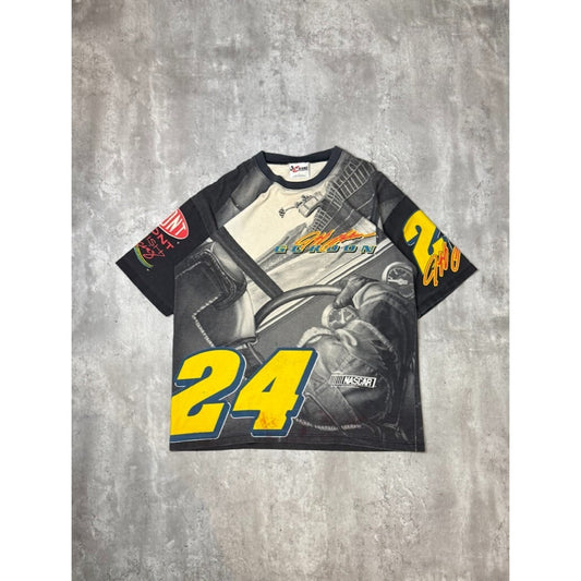VTG 1998 Jeff Gordon #24 Dupont Racing Nascar All Over Print T-Shirt Size Large