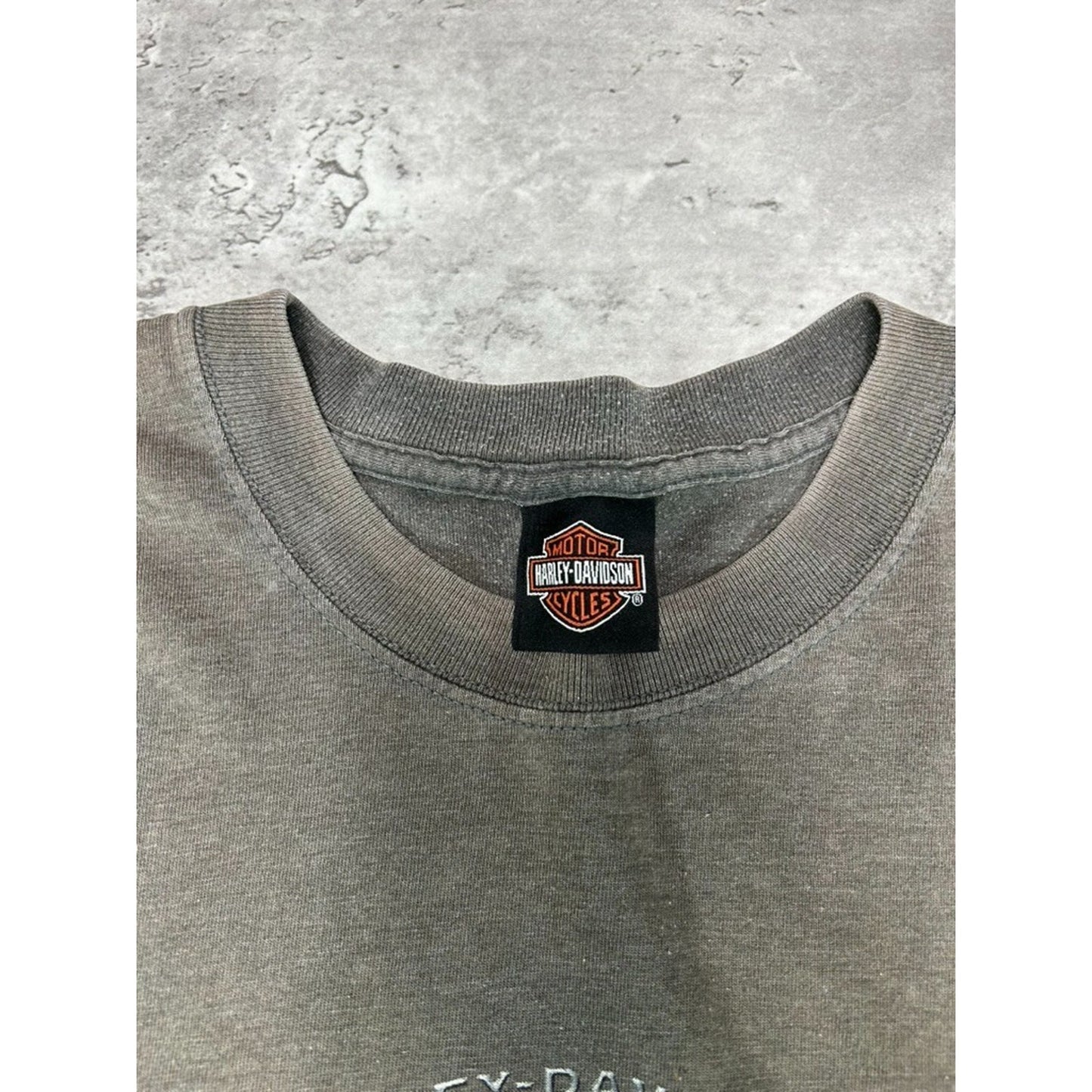 Vintage Harley Davidson Spellout Flame Graphic Cropped T-Shirt Size XL