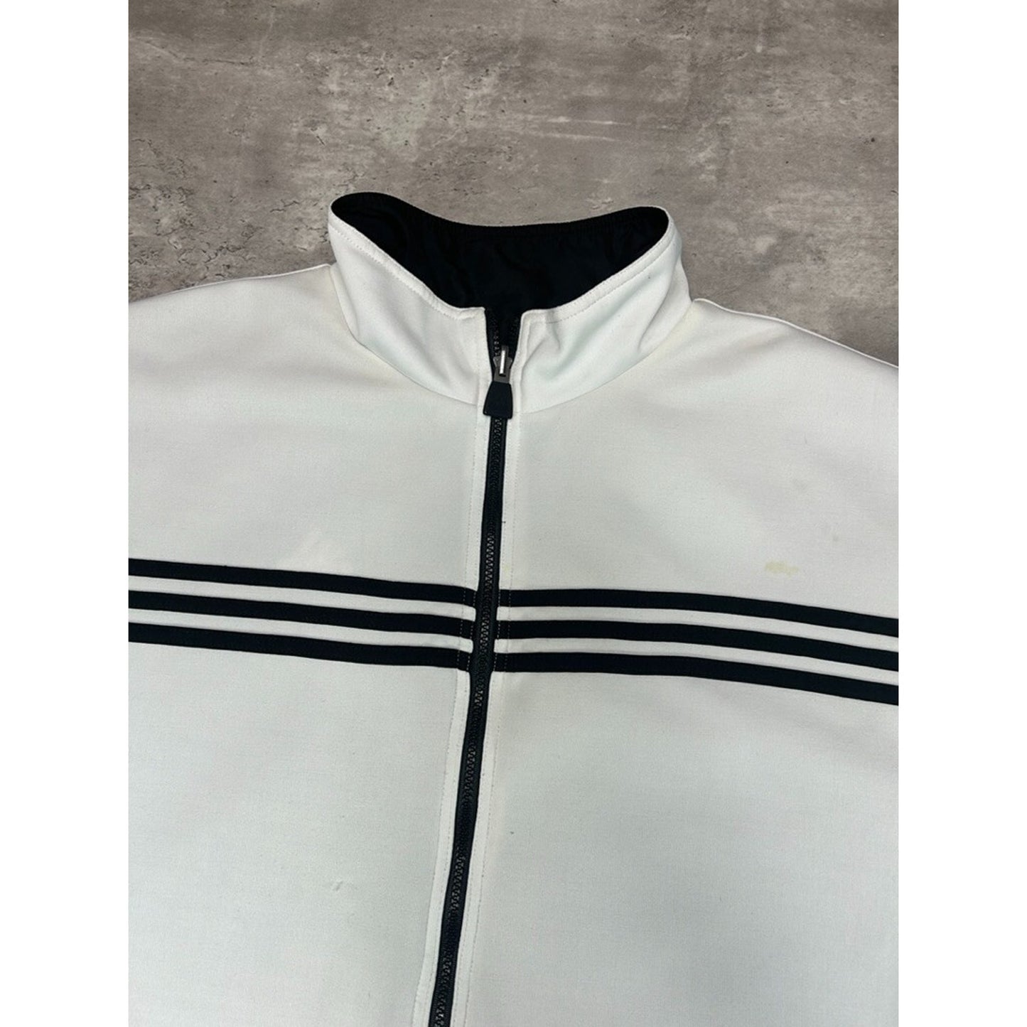 Vintage 90s Adidas Reversible Nylon Full Zip Windbreaker Jacket Size XXL Black