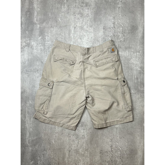 Carhartt Relaxed Fit Canvas Workwear Cargo Shorts Size 36 Beige