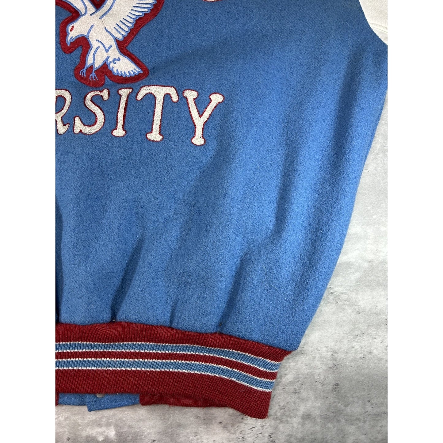 Vintage 80s/90s Eastwood Varsity Embroidered Patches Varsity Jacket Size LT