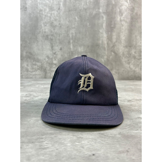 Vintage 80s/90s Detroit Tigers MLB Embroidered Logo Trucker Snapback Hat OSFA