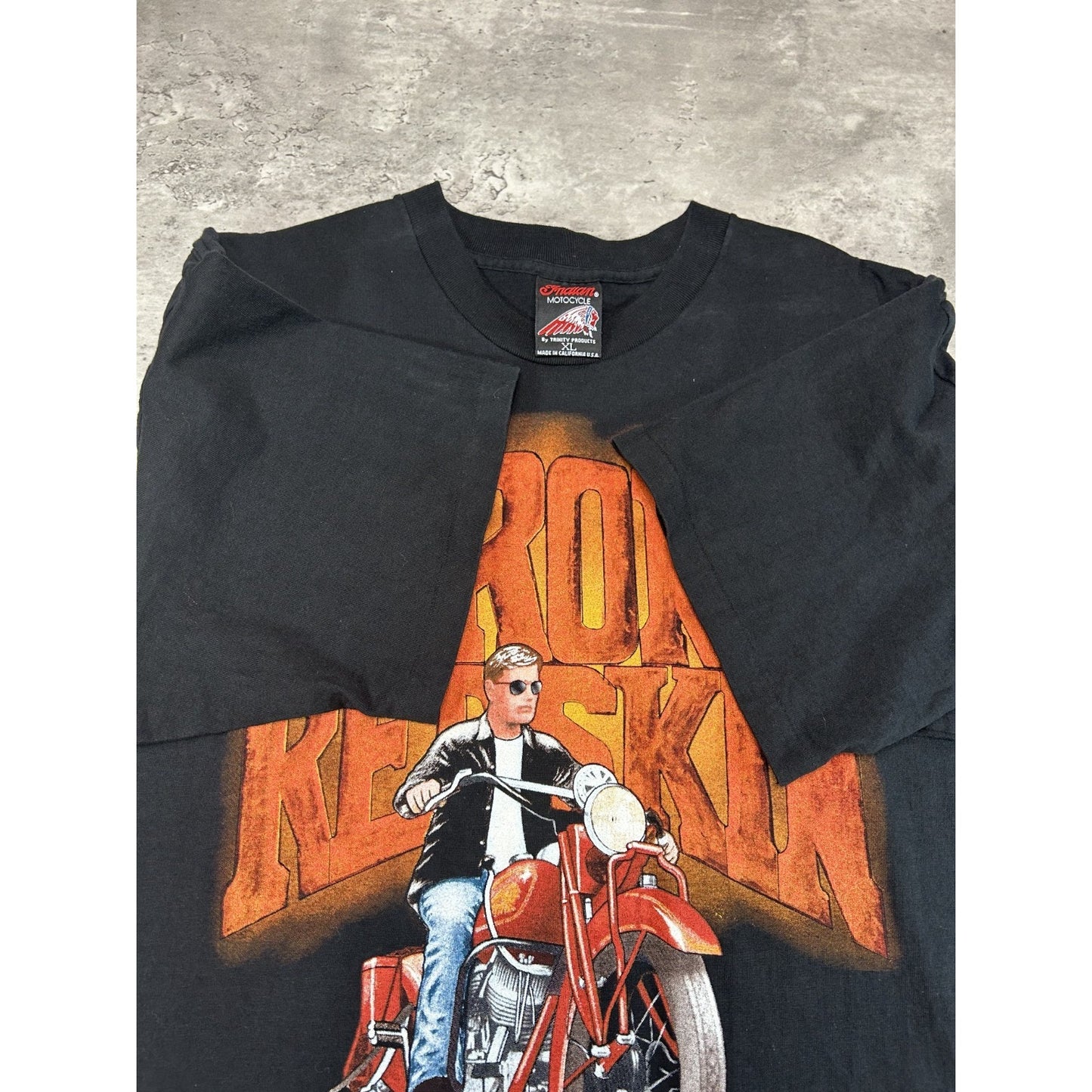 Vintage 1994 Indian Motorcycles Iron Redskin Motorcycle Graphic T-Shirt Sz XL