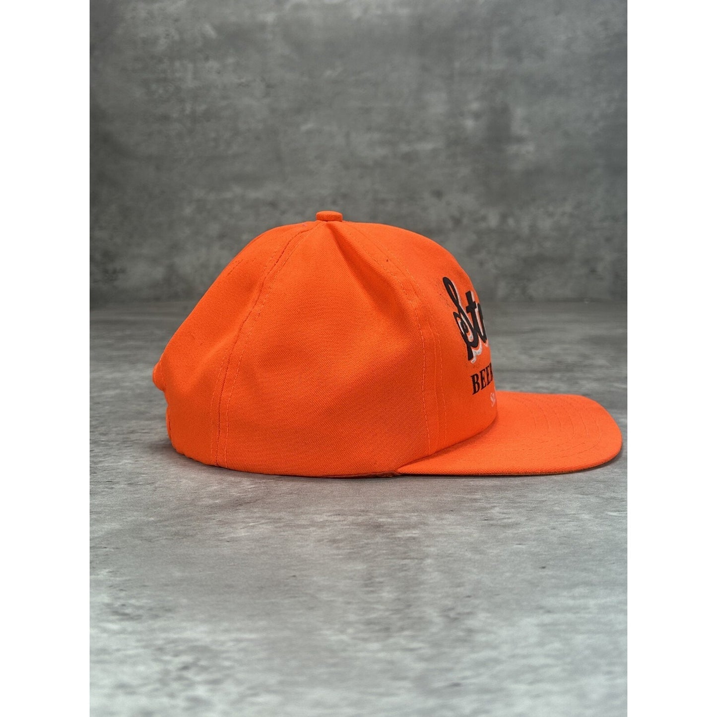 Vintage Straub Beer & Light Graphic Spellout Snapback Hat OSFA Orange
