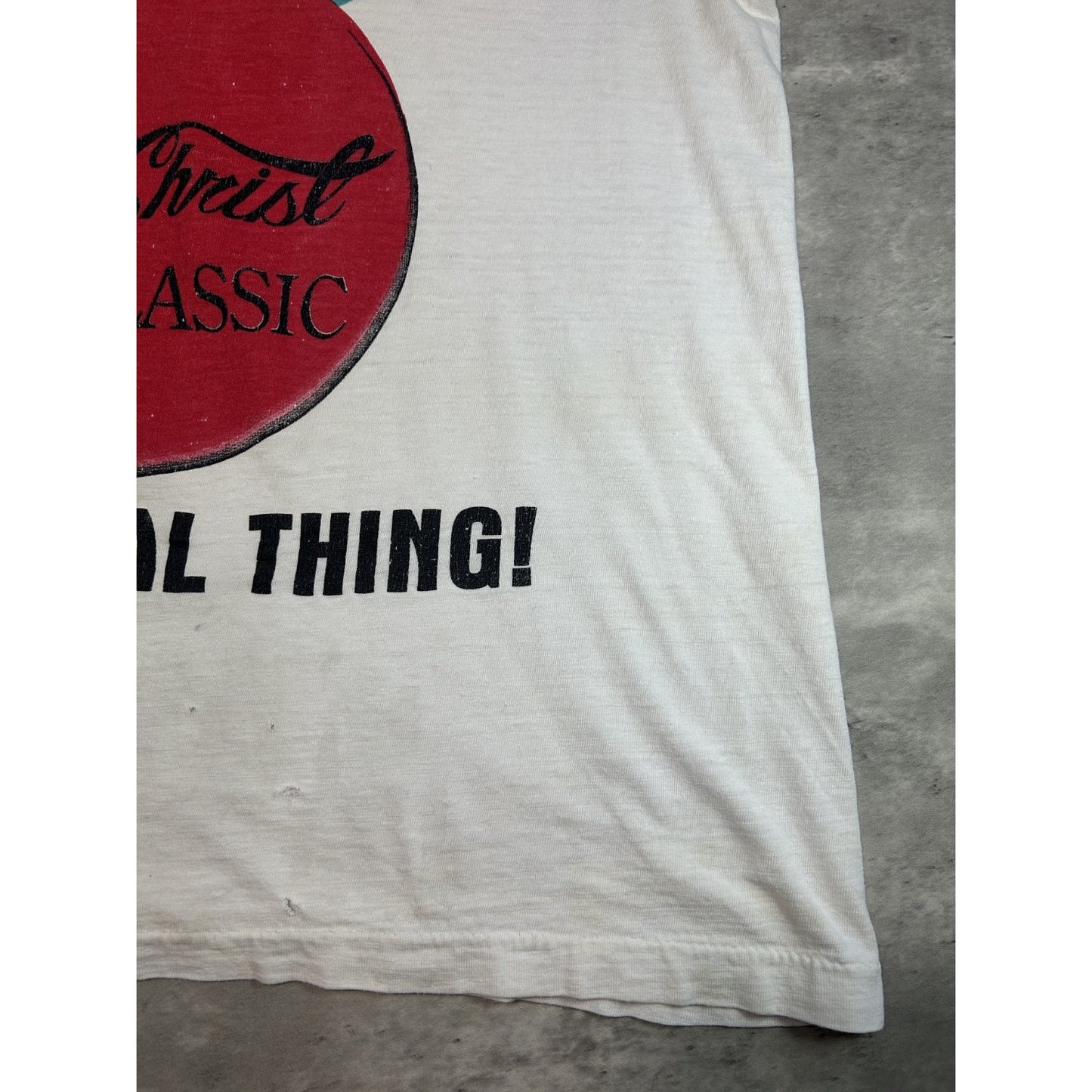 Vintage 90s Love Jesus Hes The Real Deal Parody Graphic T-Shirt Size Large