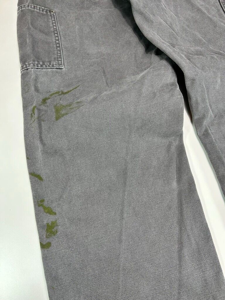 Dickies Canvas Workwear Double Knee Carpenter Pants Size 35 Gray