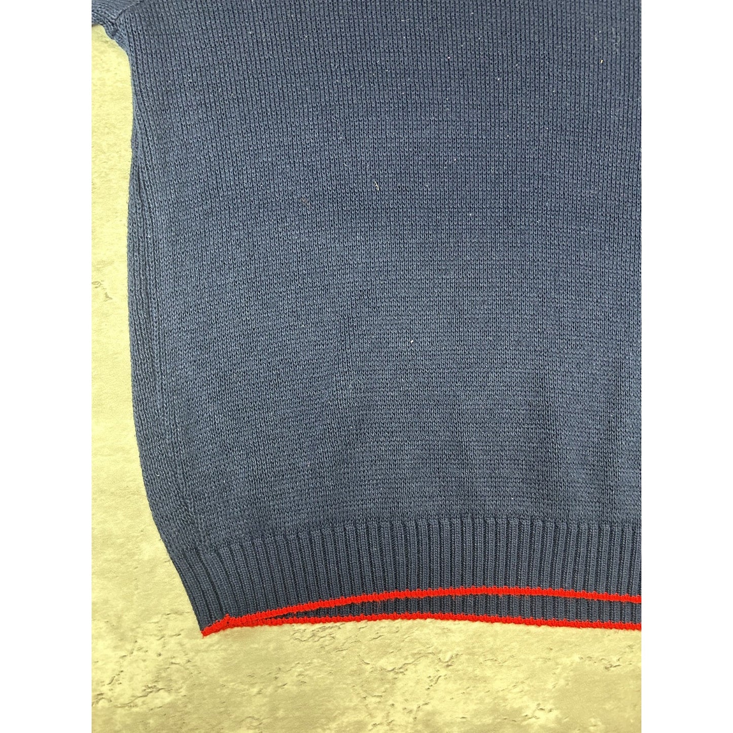 Vintage 90s American Flag Print Pullover Ribbed Knit Sweater Size XL