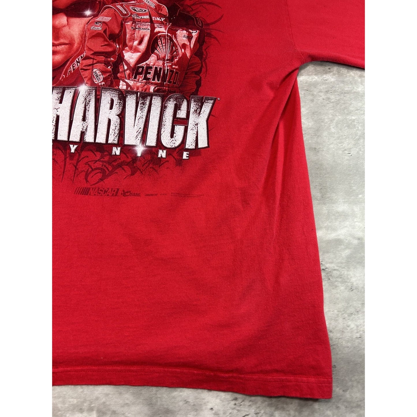 Kevin Harvick #29 Nascar Graphic Spell Out Long Sleeve T-Shirt Size XL Red