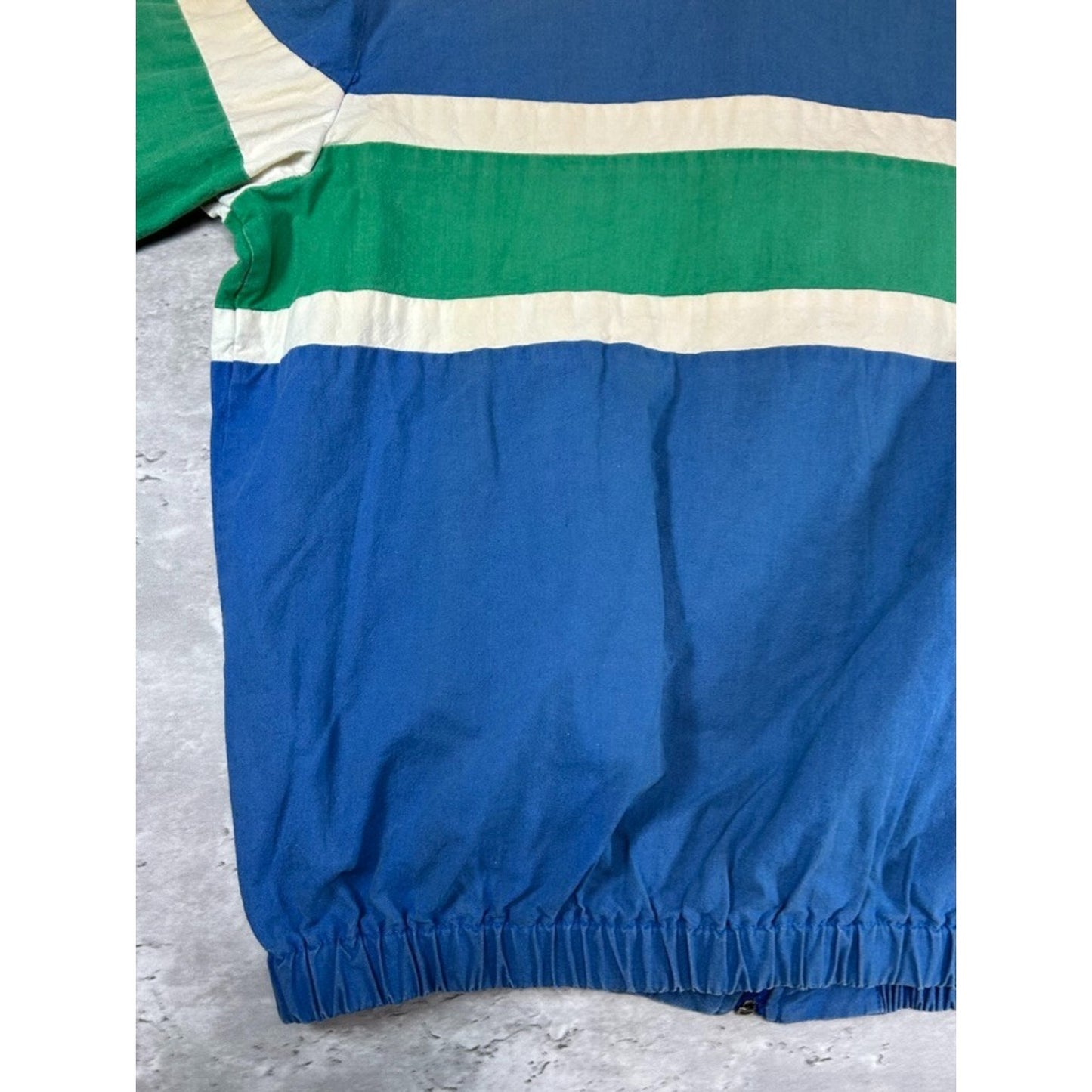Vintage 80s/90s Full Zip Striped Lightweight Jacket Size Large