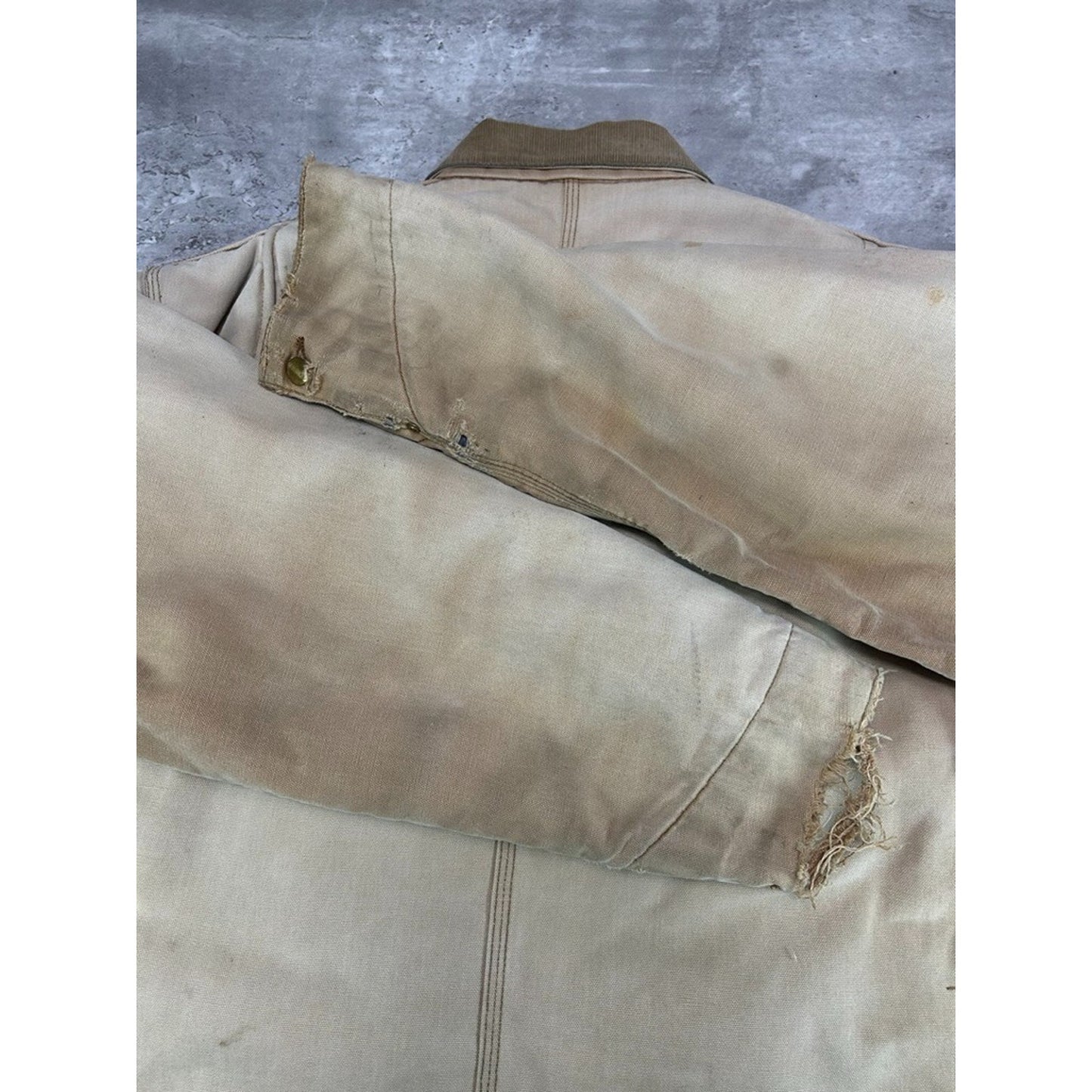 Vintage 1970s Carhartt Blanket Lined Canvas Workwear Chore Jacket Size XXL