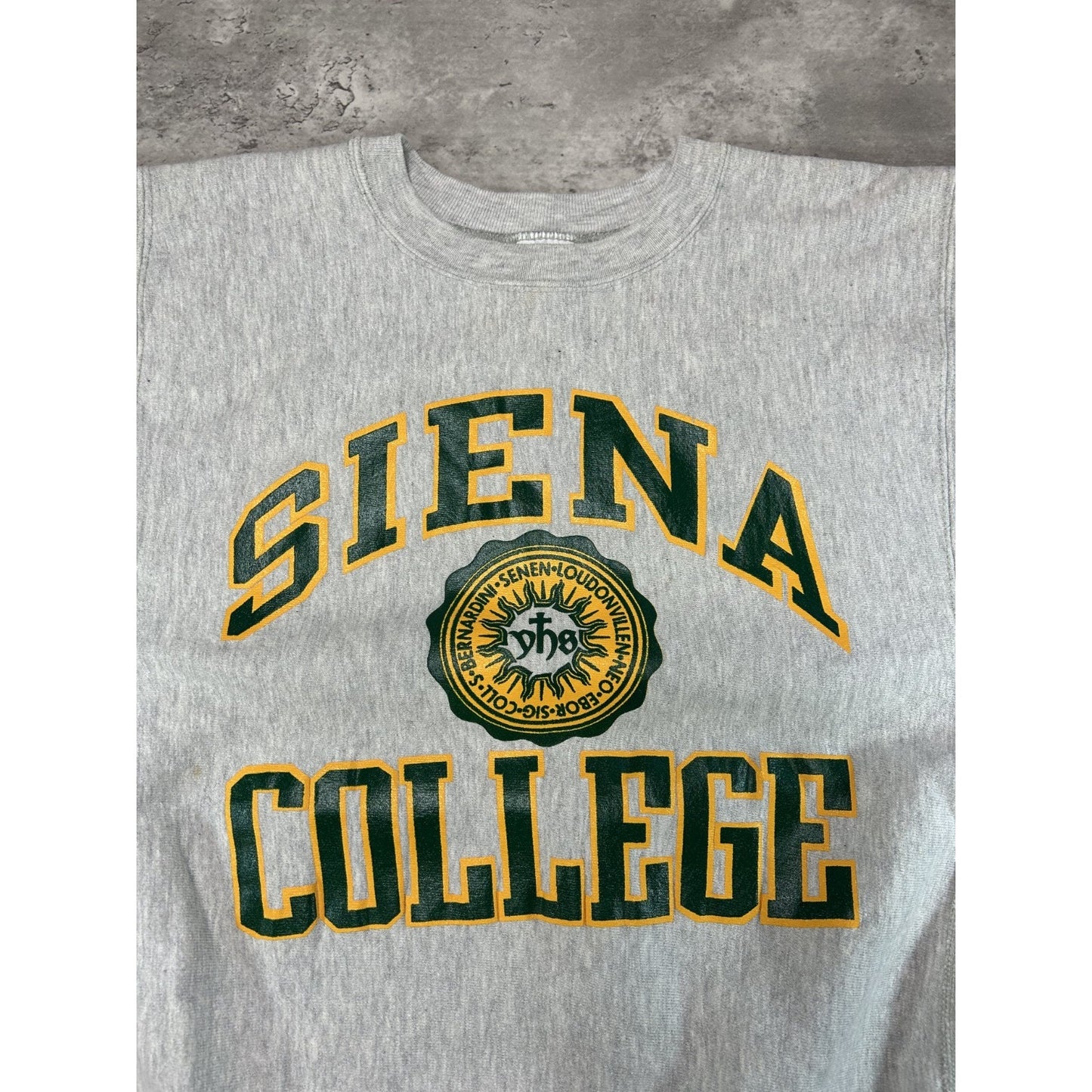 Vintage 90s Siena College NCAA Champion Reverse Weave Sweatshirt Size Large