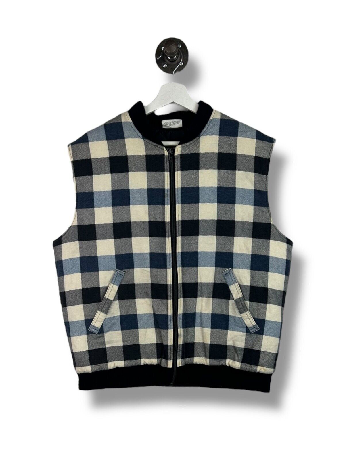 Vintage 90s Dickies Quilted Lined Plaid Workwear Vest Jacket Size Large