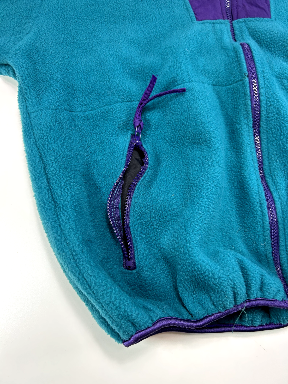 Vintage 80s/90s Columbia Full Zip Two Tone Fleece Sweatshirt Size Large