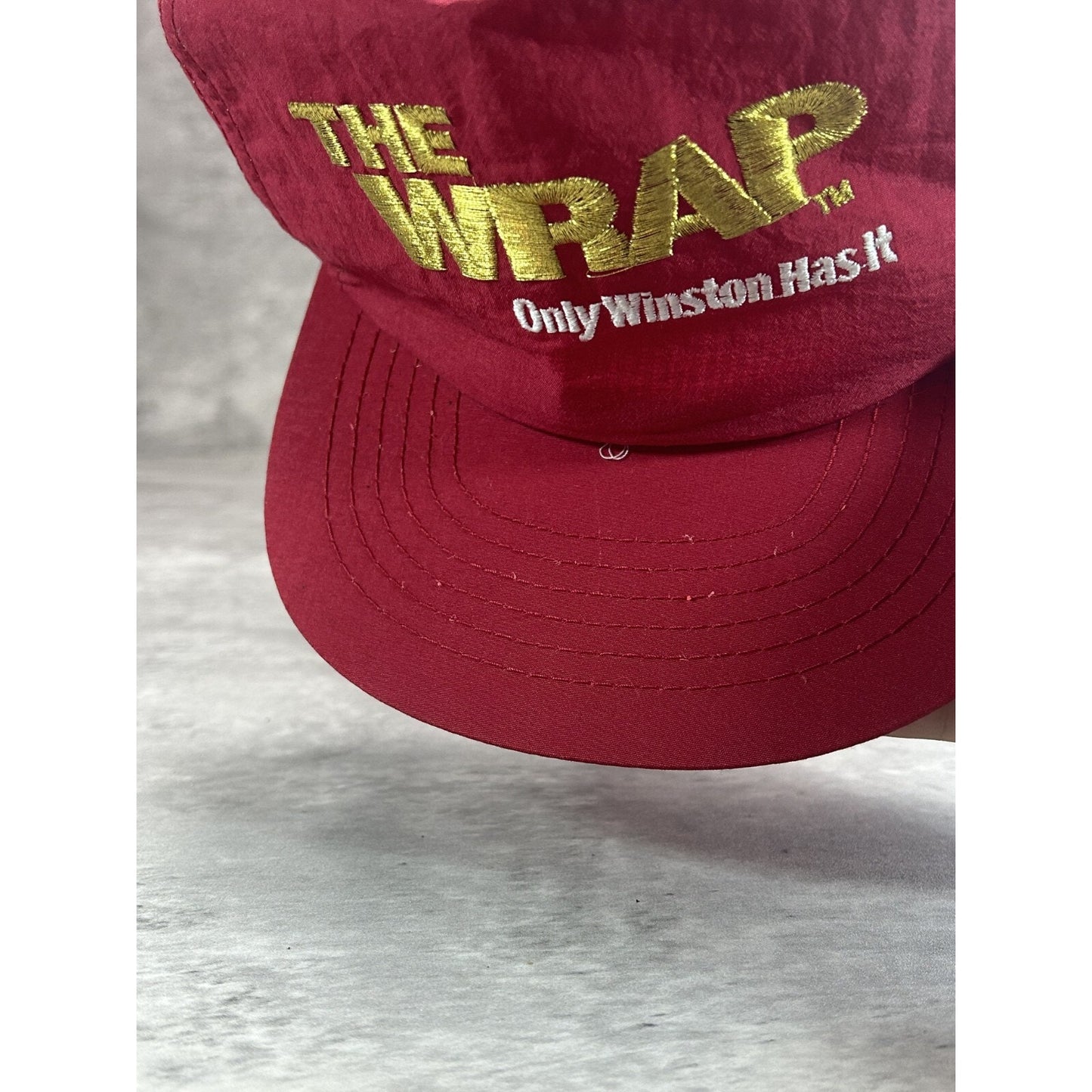 Vintage 90s Winston Cigarettes The Wrap Embroidered Spellout Snapback Hat OSFA
