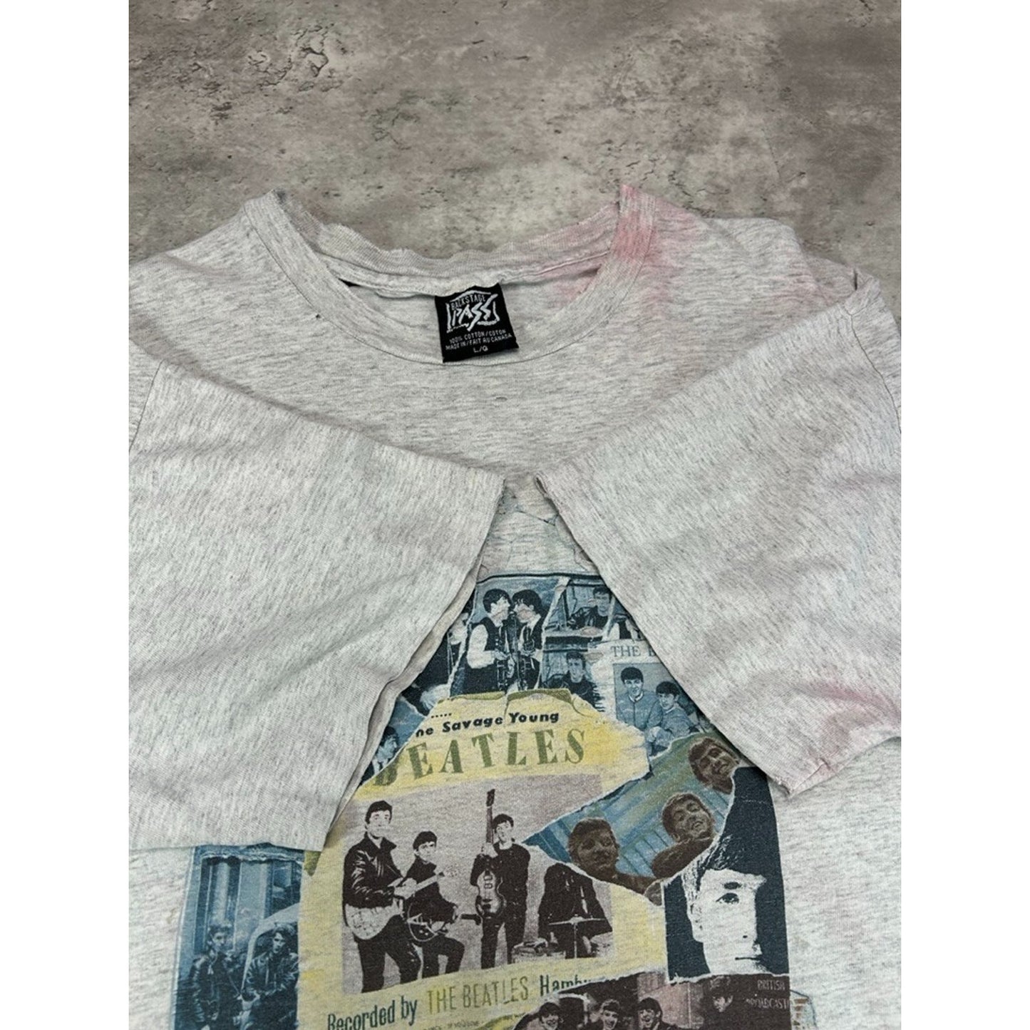 Vintage 1995 The Beatles Rock Music Graphic Band T-Shirt Size Large Gray