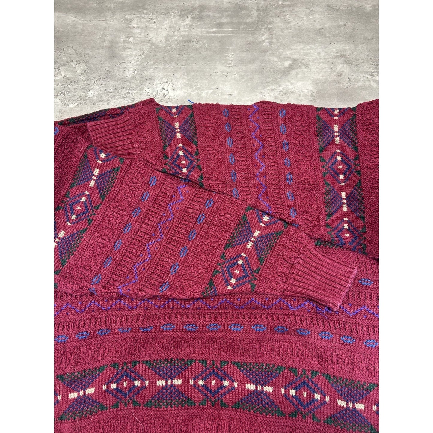 Vintage Lobo By Pendleton Geometric Striped Pullover Knit Sweater Size XL