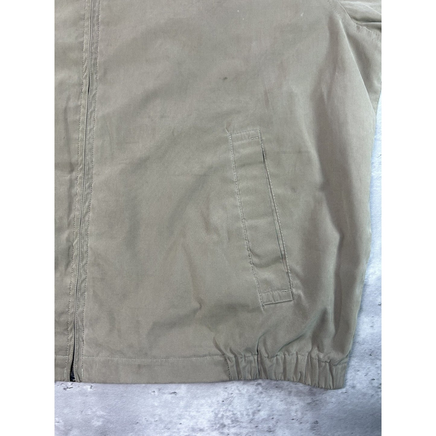 Vintage 90s Nautica Embroidered Full Zip Harrington Jacket Size XL Beige