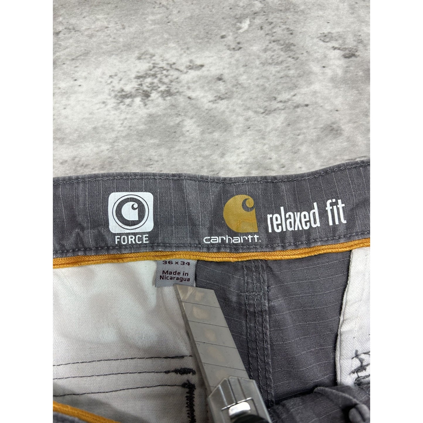 Carhartt Force Ripstop Canvas Workwear Cargo Pants Size 37 Gray