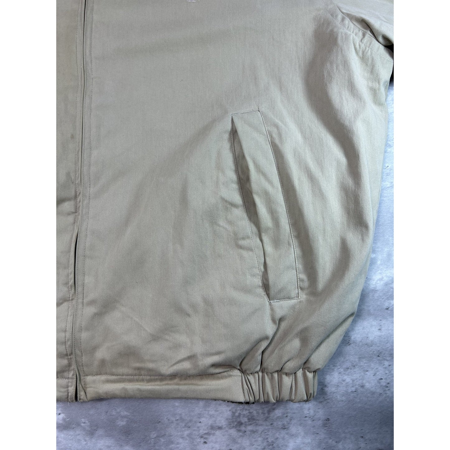 Vintage Nautica Full Zip Harrington Bomber Jacket Size 2XL Beige