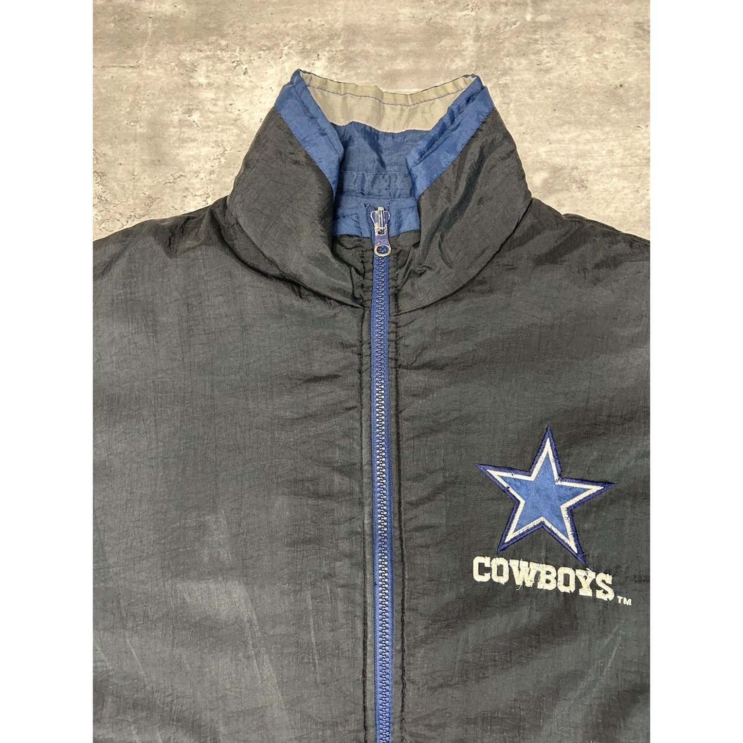 Vintage 90s Dallas Cowboys NFL Pro Player Reversible Insulated Jacket Size XL