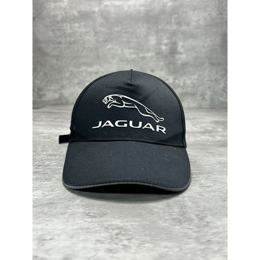 Vintage Jaguar Graphic Logo Car Promo Strapback Hat OSFA Black