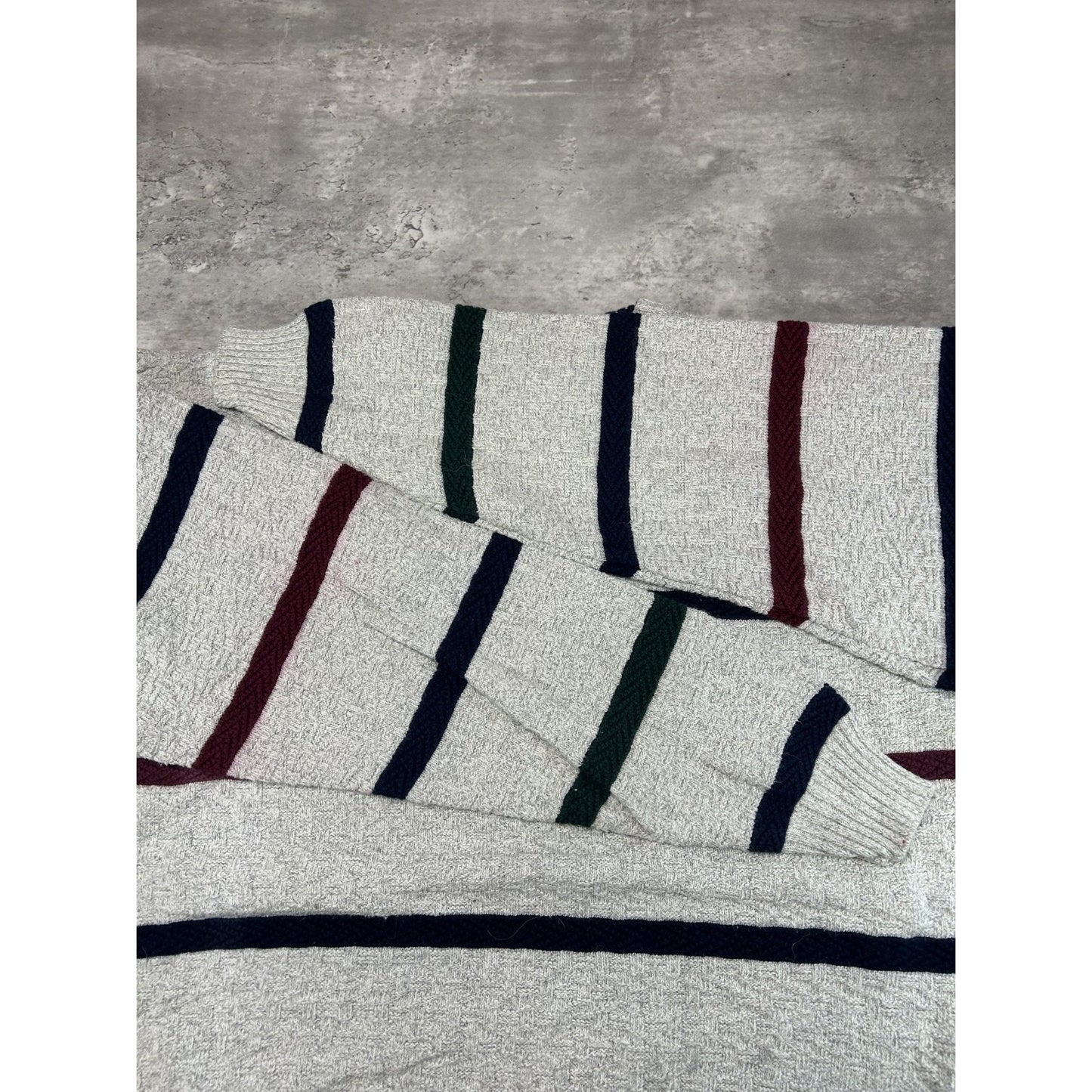 Vintage Cape Isle Knitters Striped Pullover Knit Sweater Size XL