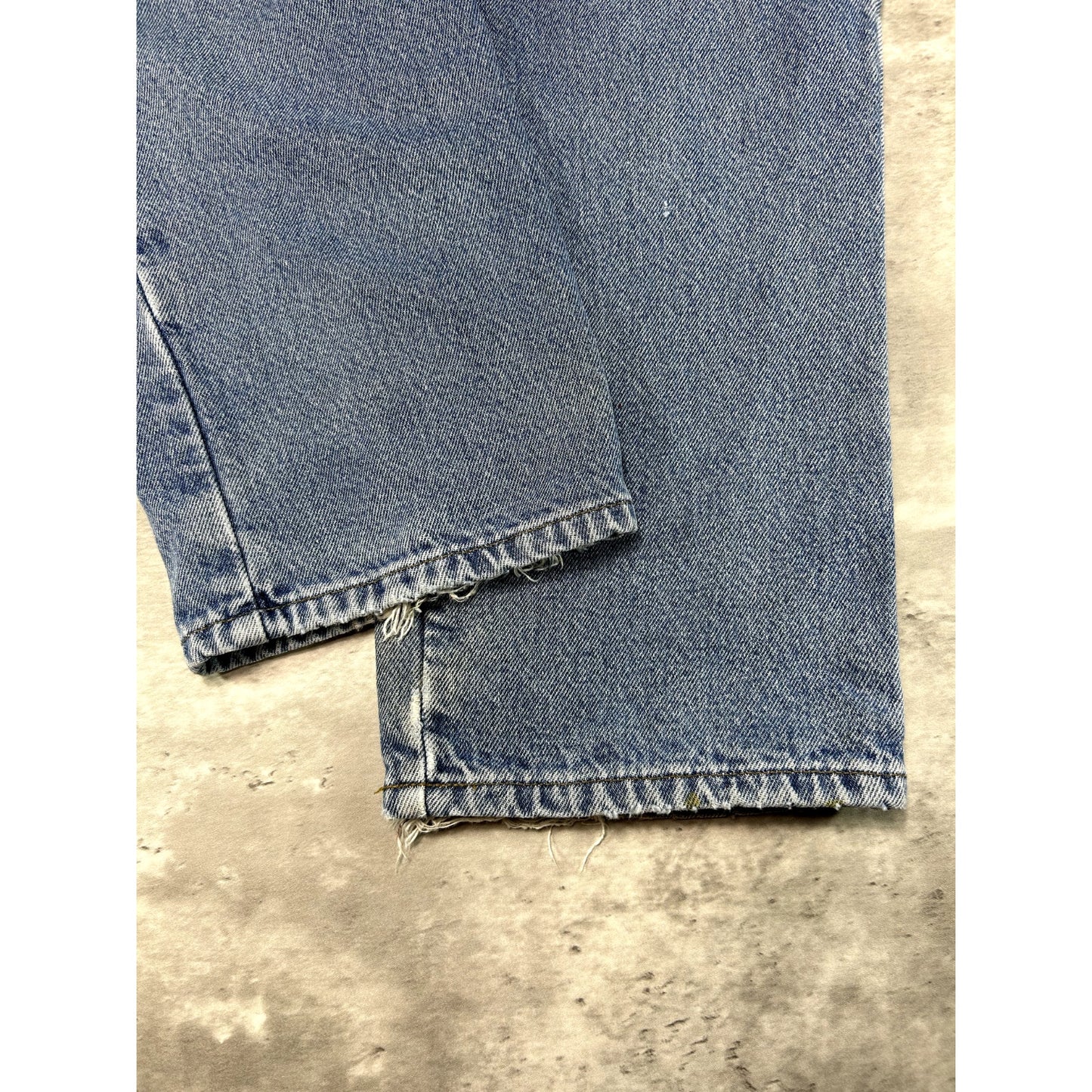Vintage L.L. Bean Comfort Waist Plaid Line Light Wash Denim Pants Size 33 Blue