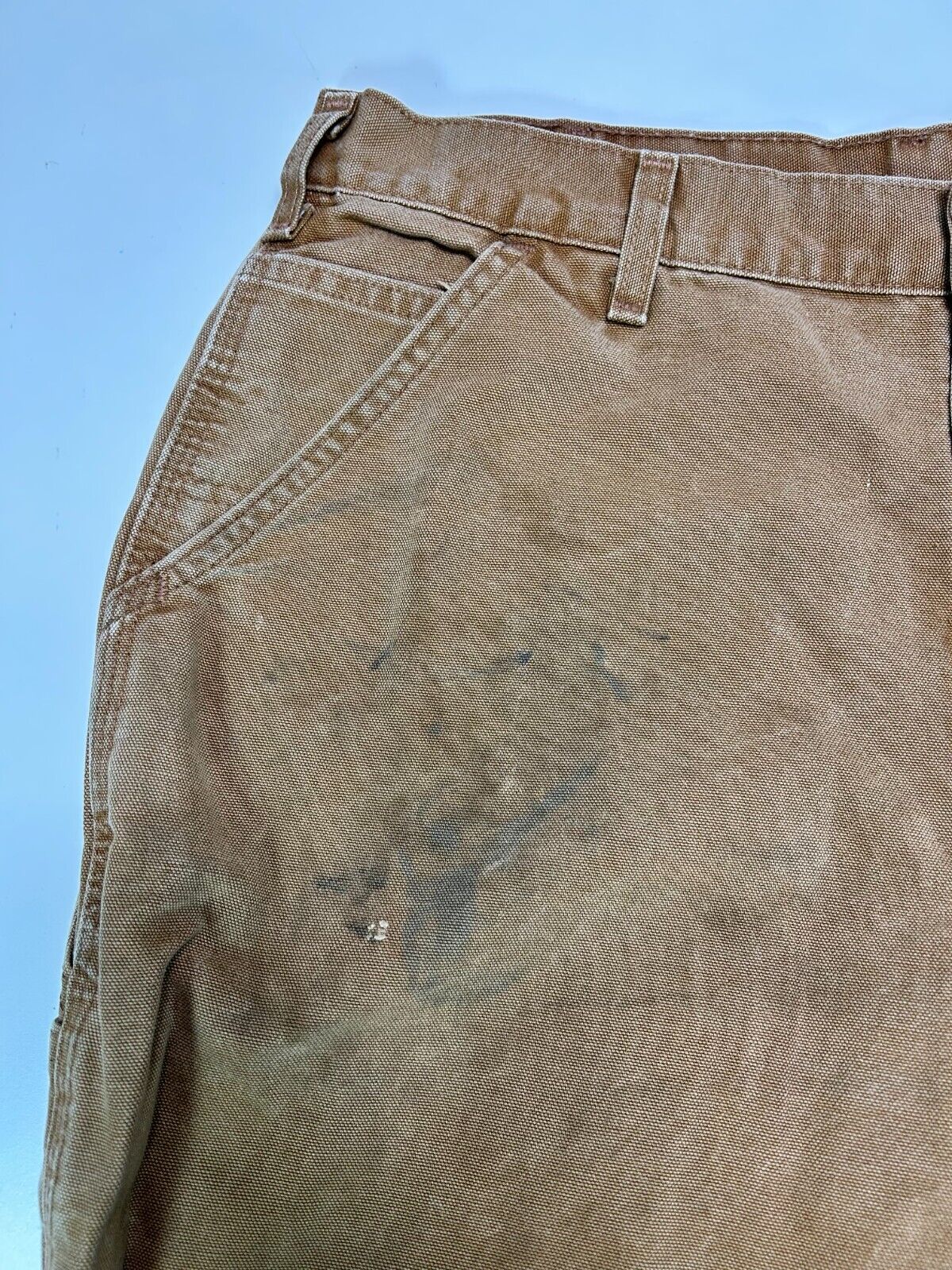 Vintage Carhartt Canvas Work Wear Carpenter Pants Size 34W Beige
