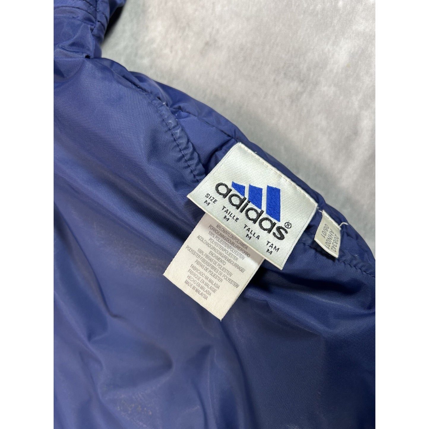 Vintage 90s Adidas Embroidered Logo Nylon Reversible Hooded Jacket Size Medium