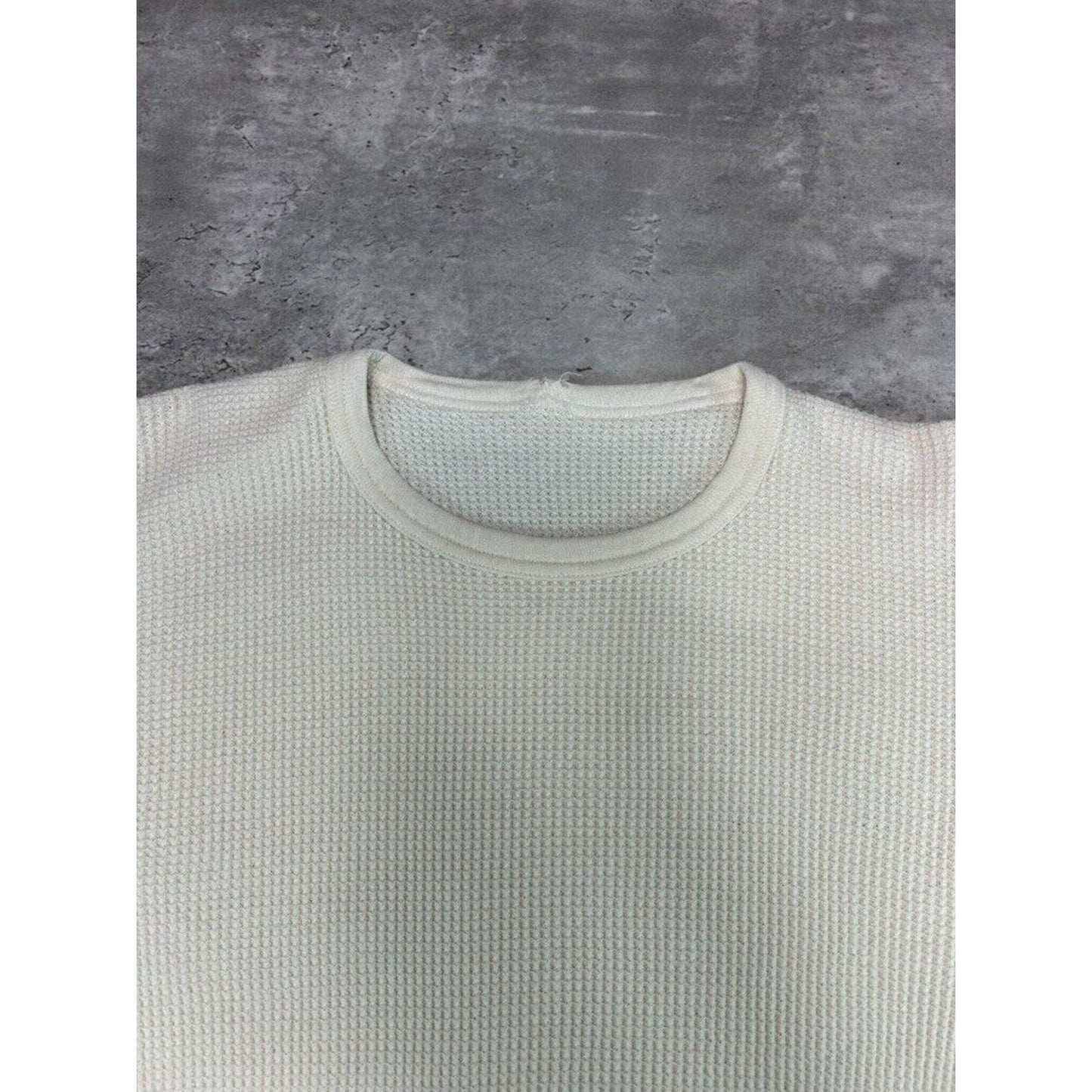 Vintage 1970s Blank Thermal Print Long Sleeve T-Shirt Size Medium Tall